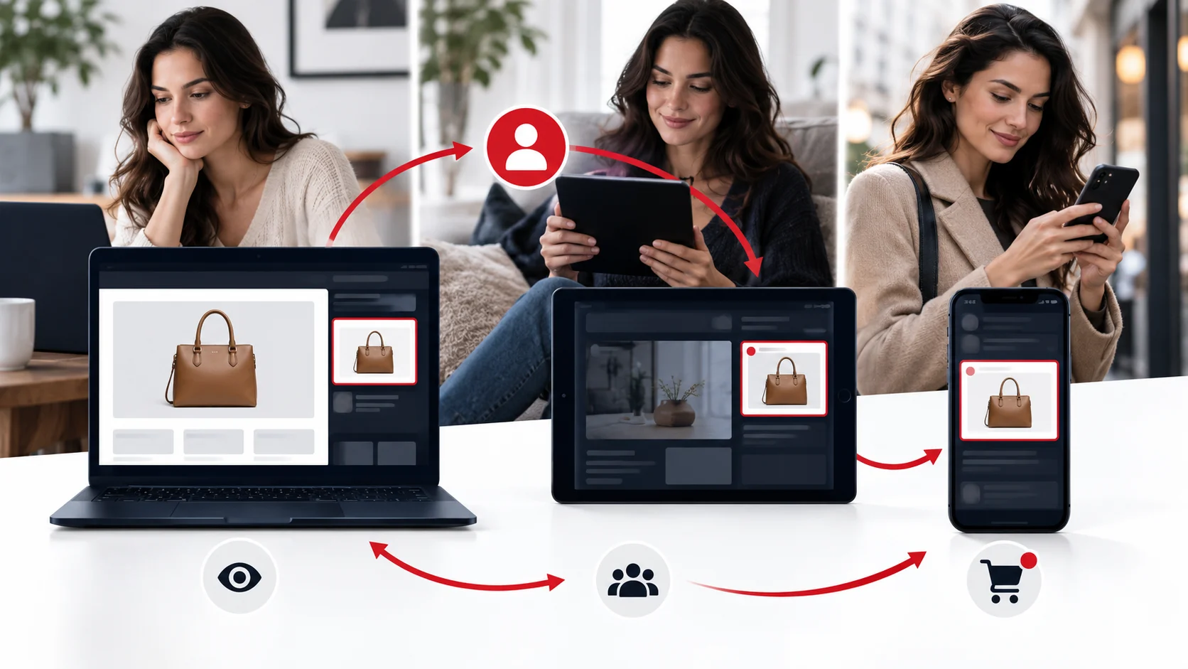 Returning online shopper re-engaged by digital advertising across multiple devices