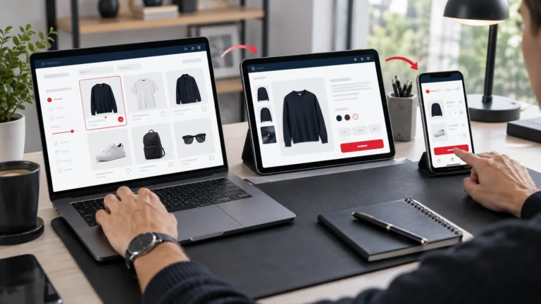 UX designer improving product discovery cart flow and checkout usability on an ecommerce website