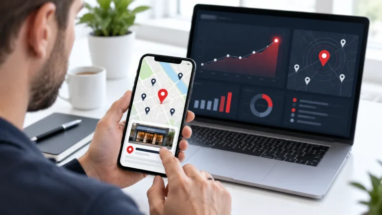 Local business appearing prominently in nearby mobile search and map discovery