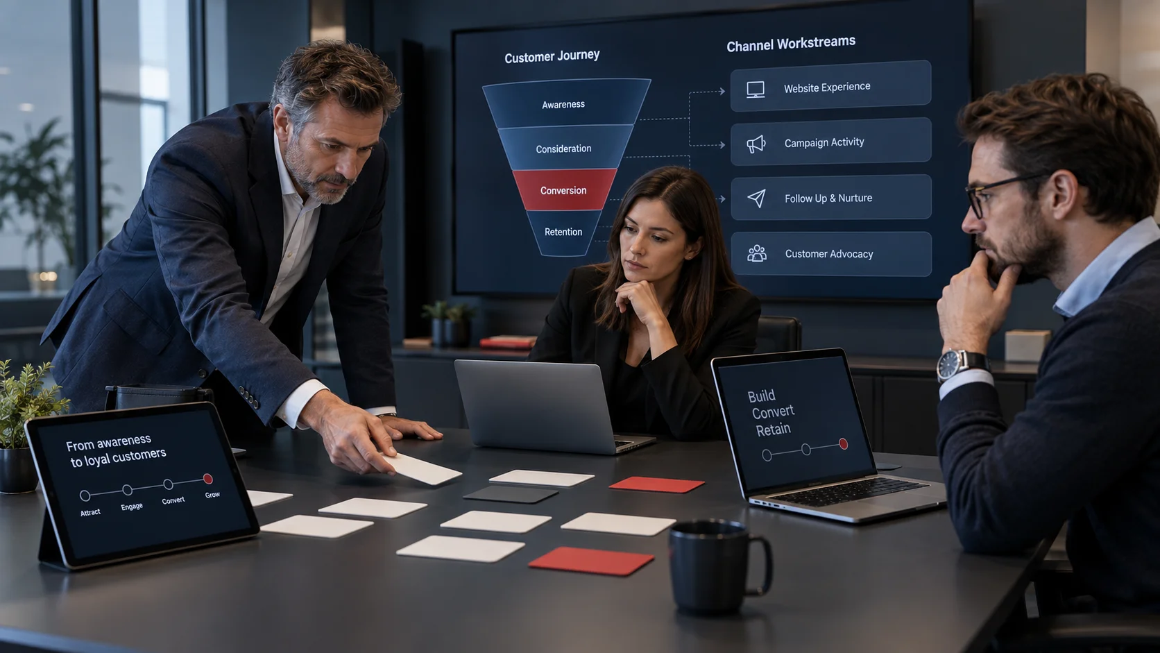 Business and digital teams aligning commercial goals with website, campaign, conversion and follow-up actions