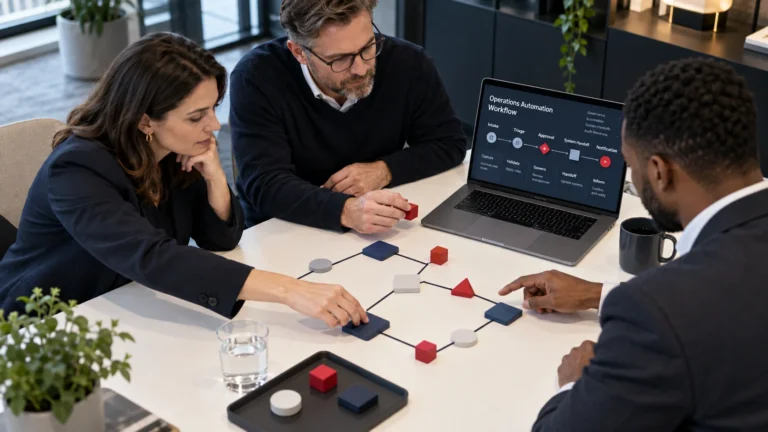 Healthcare operations and marketing team mapping triggers, approvals, CRM handoffs and communications before automating a workflow
